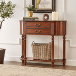 Load image into Gallery viewer, Solid Wood Classic Entryway Console Table with Drawers and Lower Shelf
