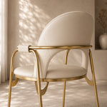 Load image into Gallery viewer, Modern Upholstered Dining Chair Set of 2 with Gold Stainless Steel Frame and Curved Backrest