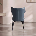 Load image into Gallery viewer, Modern Faux Leather Dining Chair with Sculpted High Back Black Metal Legs 1 Piece