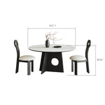 Load image into Gallery viewer, Contemporary Round Dining Table Black Wooden Base