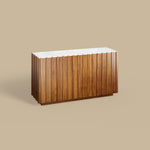 Load image into Gallery viewer, 54.6'' Modern Fluted Wood Sideboard Cabinet with Warm Natural Finish