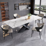 Load image into Gallery viewer, 54.6"- 78" Elegant White Extendable Dining Table Versatile Foldable Design