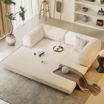Load image into Gallery viewer, Convertible sofa bed unfolded into a floor-style bed for lounging or sleeping