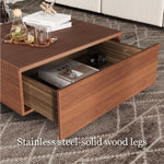 Load image into Gallery viewer, 55'' Modern Square Marble and Wood Coffee Table Elegant Design