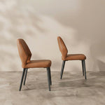 Load image into Gallery viewer, Modern Upholstered Dining Chair Minimalist Open Back Soft Seat Accent Chair with Metal Legs