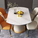 Load image into Gallery viewer, 50.7" Convertible Folding Dining Table Round to Square Expandable Dining Table