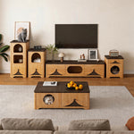 Load image into Gallery viewer, Modern Wooden Pet Friendly Storage Cabinet Coffee Table and TV Stand Set with Multi Functional Design