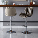 Load image into Gallery viewer, Modern Upholstered Bar Stool with Armrests PU Leather Counter Chair Metal Frame Kitchen Island Bar Chair 1 Piece