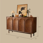Load image into Gallery viewer, 47.2''/62.9'' Modern Solid Wood Sideboard Cabinet Storage Buffet with Drawers & Arched Door Design