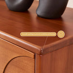 Load image into Gallery viewer, 78" Retro TV Stand Carved Geometric Pattern Solid Wood Cabinet Brass-Tipped Legs