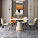 Load image into Gallery viewer, 50.7" Convertible Folding Dining Table Round to Square Expandable Dining Table