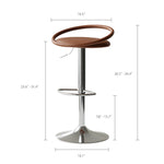Load image into Gallery viewer, Modern Swivel Adjustable Bar Stool Set of 2 Brown Upholstered Seats Stainless Steel Base