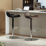 Load image into Gallery viewer, 1-Piece Modern Adjustable Swivel Bar Stool with Faux Leather Seat Chrome Base