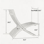 Load image into Gallery viewer, Modern Curved Solid Wood Lounge Chair with Sculptural Slatted Design