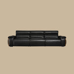 Load image into Gallery viewer, 123.2'' Modern Power Reclining Leather Sofa Remote Control Adjustable Deep Seat Lounge Couch