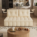 Load image into Gallery viewer, 65.5" Convertible Beige Sofa Bed with Adjustable Back Cushions