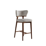 Load image into Gallery viewer, Modern Upholstered Bar Stool with Curved Backrest and Wood Frame 1 Piece