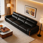 Load image into Gallery viewer, 123.2'' Modern Power Reclining Leather Sofa Remote Control Adjustable Deep Seat Lounge Couch