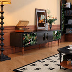Load image into Gallery viewer, 82.6" Jungle Print Mid Century Wood TV Stand
