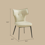 Load image into Gallery viewer, Modern Faux Leather Dining Chair with Sculpted High Back Black Metal Legs 1 Piece