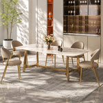 Load image into Gallery viewer, 2 PCS PU Upholstered Dining Chair with Polished Gold Metal Legs