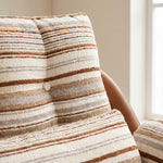 Load image into Gallery viewer, Striped Swivel Lounge Chair with Tan Faux Leather Shell