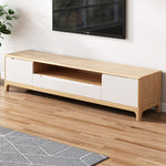 Load image into Gallery viewer, Modern Wooden TV Stand Low Profile Media Console with Drawers & Open Storage