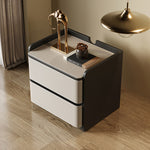Load image into Gallery viewer, Modern Nightstand with Saddle Leather Finish Silent Drawer Rails 2 Drawers