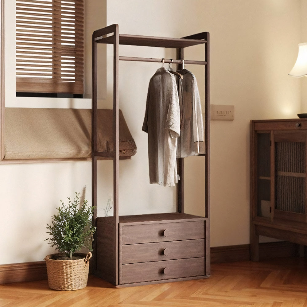 Coat Rack with Storage Drawers Modern Design Functional Stylish with Easy Mobility
