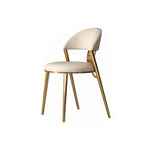 Load image into Gallery viewer, 2 PCS PU Upholstered Dining Chair with Polished Gold Metal Legs