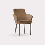 Load image into Gallery viewer, Modern Faux Leather Dining Chair with Curved Armrests and Metal Legs 1 Piece