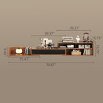 Load image into Gallery viewer, 51'' Walnut Lift-Top Coffee Table with Hidden Storage Drawers and Open Shelves