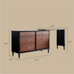 Load image into Gallery viewer, Solid Wood 6-Drawer Vanity Desk with Spacious Storage
