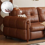 Load image into Gallery viewer, Modern Brown Faux Leather Sofa Bed Pull-Out 2-in-1 Convertible Sleeper Couch