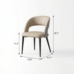 Load image into Gallery viewer, Matte Black Carbon Steel Leg Two Tone Faux Leather Dining Side Chair 1 Piece