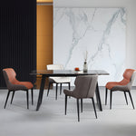 Load image into Gallery viewer, Set of 2 Modern Elegant Dining Chairs Premium Leather Upholstery with Sleek Metal Legs