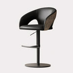 Load image into Gallery viewer, Modern Adjustable Swivel Bar Stool Faux Leather Seat Woven Back Counter Height Bar Chair with Metal Base 1 Piece