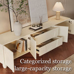 Load image into Gallery viewer, 78.7'' Modern Sculpted White TV Stand with Artistic Panel Design