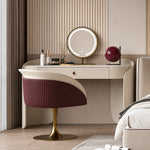 Load image into Gallery viewer, Modern Luxury Swivel Accent Chair Upholstered Vanity Chair with Gold Pedestal Base 1 Piece