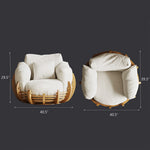 Load image into Gallery viewer, Modern Solid Wood 360° Swivel Lounge Chair with Cushions and Sculptural Frame