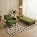Load image into Gallery viewer, Modern Convertible Accent Chair Sofa Bed with Wood Armrests Lounge Sleeper