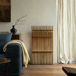 Load image into Gallery viewer, Modern Curved Solid Wood Lounge Chair with Sculptural Slatted Design