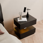 Load image into Gallery viewer, Contemporary Black Nightstand with Scratch-Resistant Leather & Motion Sensor Lighting
