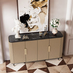 Load image into Gallery viewer, 62.4'' Modern Luxury Elegant Gray and Gold Sideboard with Shelves