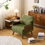 Load image into Gallery viewer, Modern Convertible Accent Chair Sofa Bed with Wood Armrests Lounge Sleeper