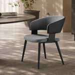 Load image into Gallery viewer, Layered Microfiber Texture Ergonomic Grey Residential Dining Room Chair 1 Piece
