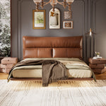 Load image into Gallery viewer, Luxury Floating Upholstered Platform Bed with LED Ambient Lighting & Cushioned Headboard