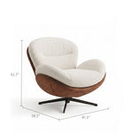 Load image into Gallery viewer, Swivel Accent Chair with Cloud-Like Cushioning and Brown Wraparound Frame