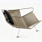 Load image into Gallery viewer, Modern Lounge Chair with Wool Throw and Leather Head Pillow