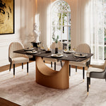 Load image into Gallery viewer, Modern Dining Table Sintered Stone Matte Black Surface